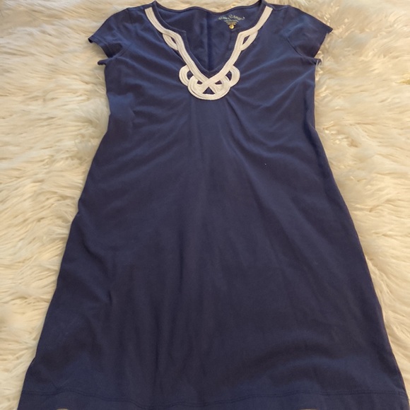 Lilly Pulitzer navy blue dress size XS very good condition 100% Pima cotton - Picture 12 of 12